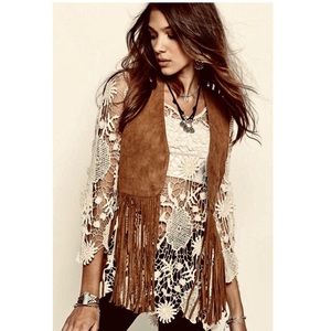 Absence of Colour Suede Fringe Vest